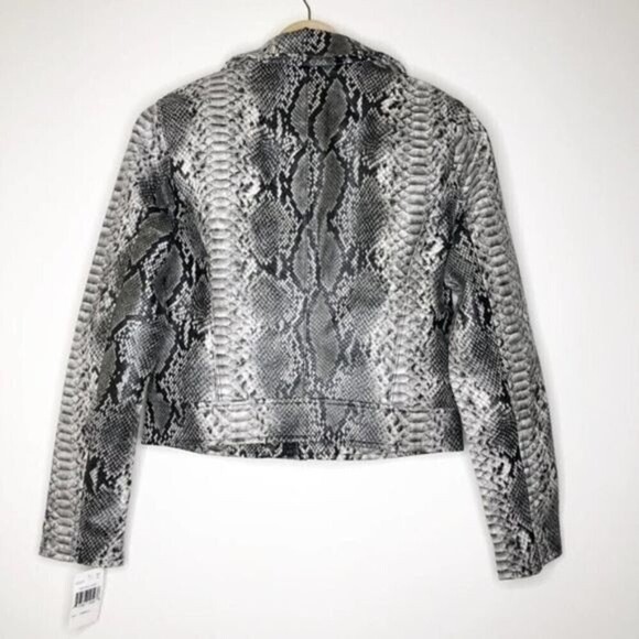 BLANKNYC Snake Embossed Faux Leather Moto Jacket  - Picture 6 of 9